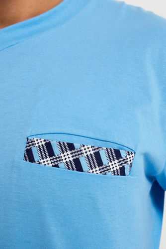 Piżama Męska długi rękaw, długie spodnie Jaromir Italian Fashion - niebieski/druk