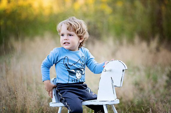 Body z długim rękawem "Hello Dude" Makoma niebieski