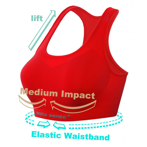Biustonosz sportowy top CL14 Sesto Senzo czerwony