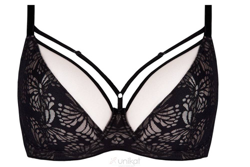 Biustonosz miękki soft Aria Unikat czarno-beżowy 