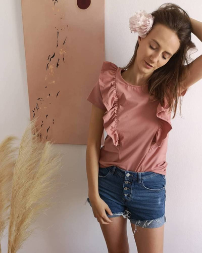 Bluzka do karmienia Milky Waves z krótkim rękawem Milk&Love herbal rose