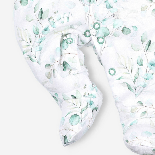 Pajacyk z bawełny organicznej Aromatyczne listki Nini druk 