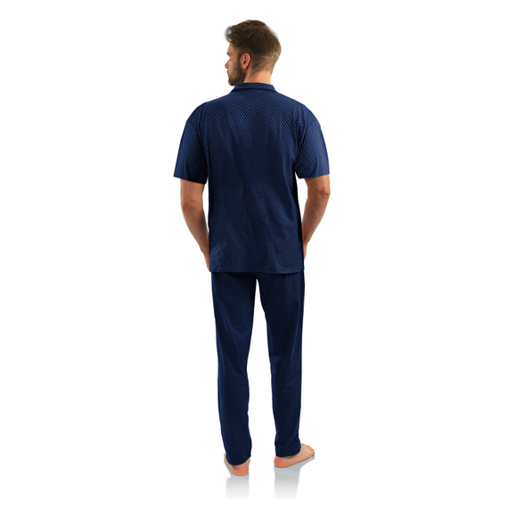 Bawełniana piżama męska, rozpinana Sesto Senso - kotwiczki jeans
