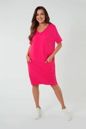 Tunika damska z krótkim rękawem Stella Italian Fashion - fuksja