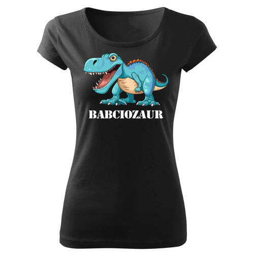 Koszulka damska "Babciozaur" Moocha czarny