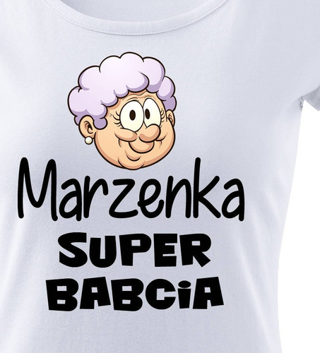 Koszulka damska "SUPER BABCIA z imieniem" Moocha