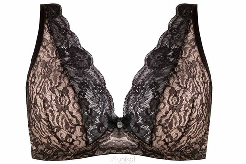 Biustonosz miękki soft Darina Unikat czarno-beżowy