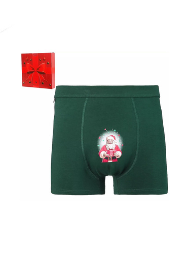 Moraj MBX600-356 – męskie bokserki świąteczne z bawełny, w opakowaniu prezentowym