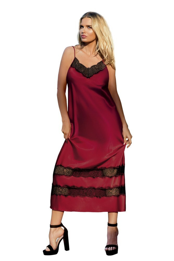 April Halka satynowa koszulka damska DKaren - bordowa