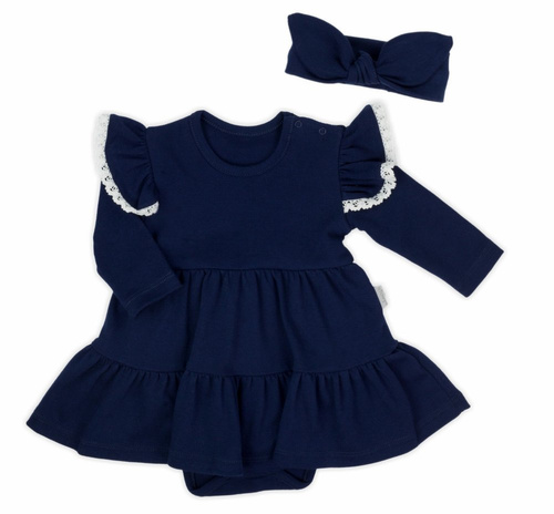 163170 Magia Świąt Sukienko-body + opaska Nicol - granatowy