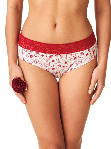 Figi damskie LPC 797  Key bordowy biały