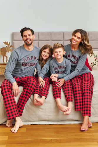 Doctor Nap 7345 – piżama dziecięca bawełniana Dark Grey z nadrukiem