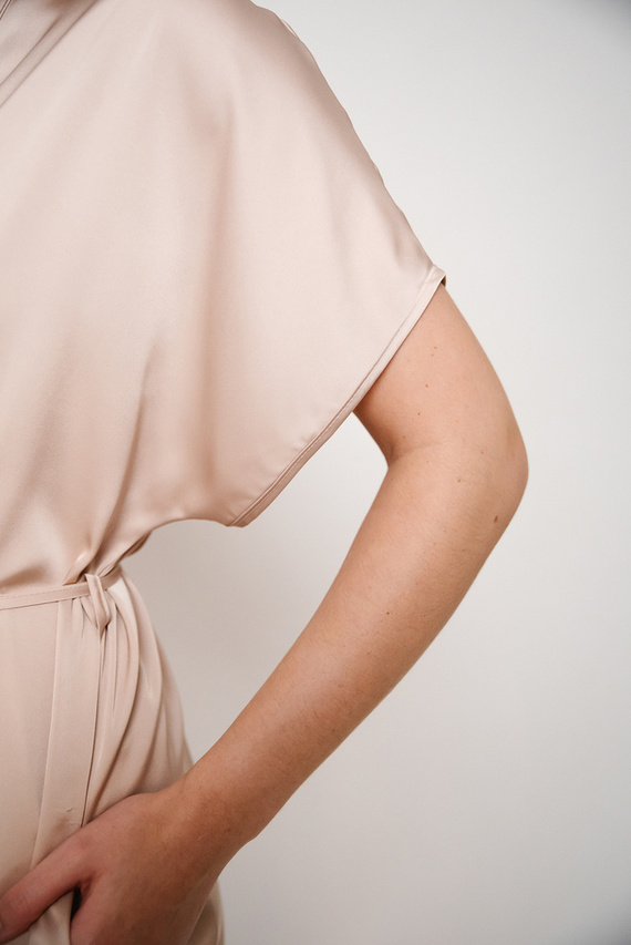 Szlafrok krótki rękaw Dotyk Italian Fashion - beżowy