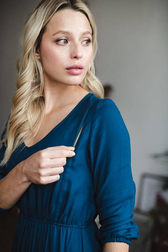 Sukienka ciążowa i do karmienia Lovely Dress Midi Milk&Love poseidon