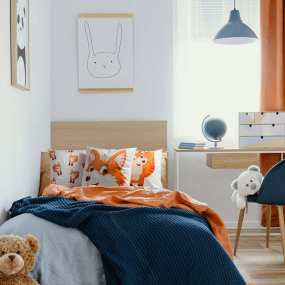 Poszewka dziecięca Kids 9B Design91 biały/pomarańczowy