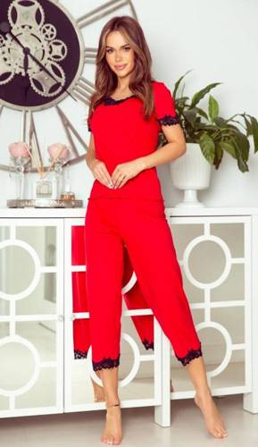 Piżama Damska Aster First Lady Eldar - czerwony