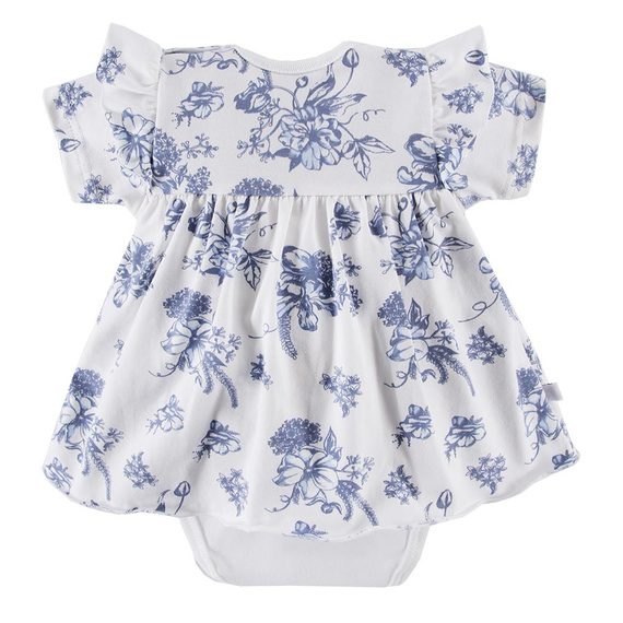 Sukienko-body z krótkim rękawem Botanic Eevi - biały druk