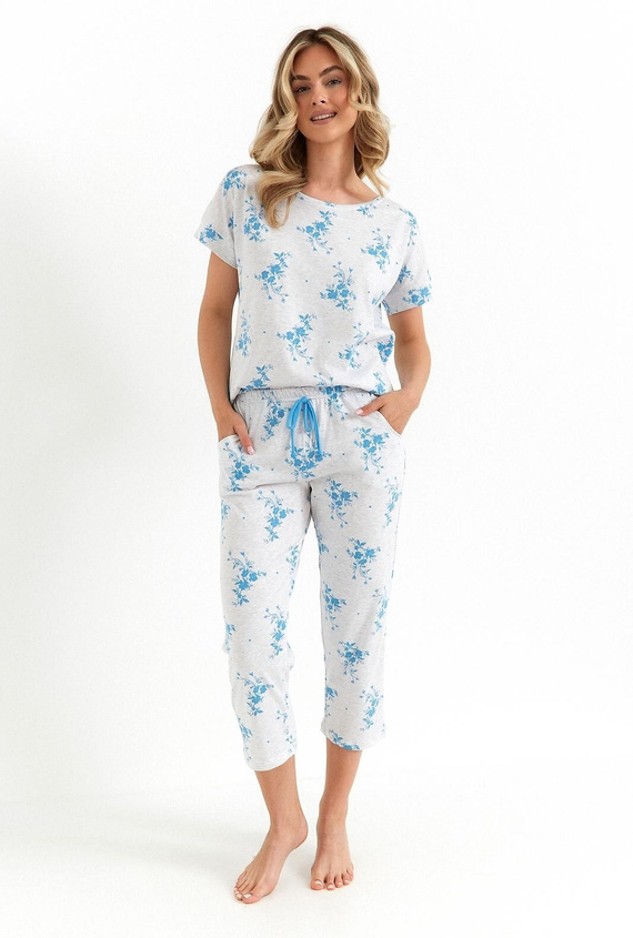 Cana 490 piżama damska bawełniana jasnoszara wygodna na noc