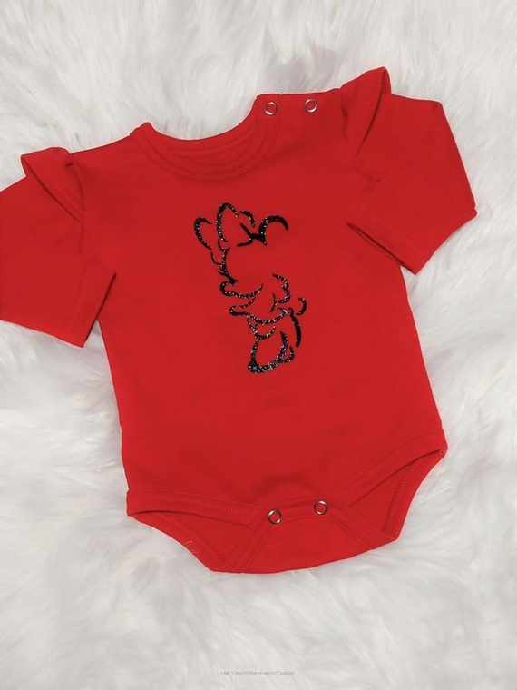 Body z długim rękawem Mini Bambarillo czerwony 