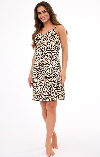 Cornette Coco 4 610/470 – bawełniana koszula nocna w panterkę na ramiączkach