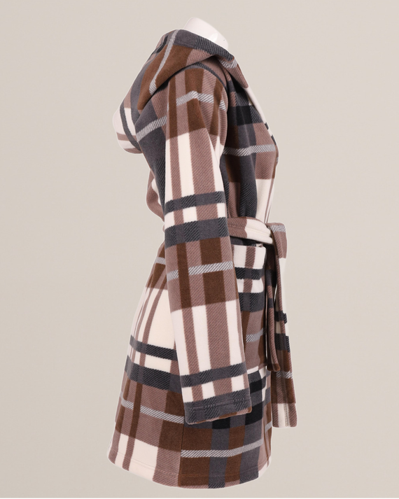 Szlafrok Kocyk 031 De Lafense – miękki polarowy szlafrok dla kobiet, które kochają przytulność, brązowy