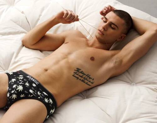 Slipy męskie 3MP-160 A'3 Atlantic - czarny-khaki