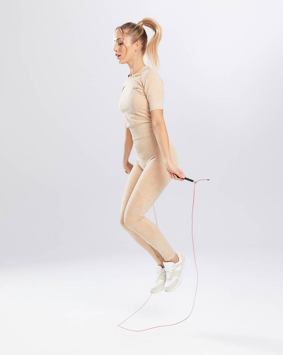 Bluzka damska krótki rękaw Melange Rashguard Spaio iced coffee