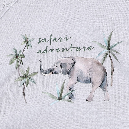 Pajacyk z bawełny organicznej Safari Adventure Nini- szary