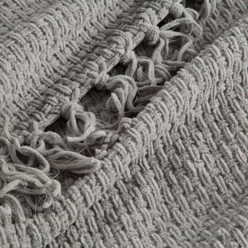 Koc tkany narzuta z frędzlami Suzi Eurofirany popielaty