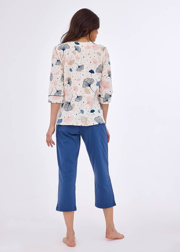 Piżama damska 3/4 147/390 Selena Cornette ecru