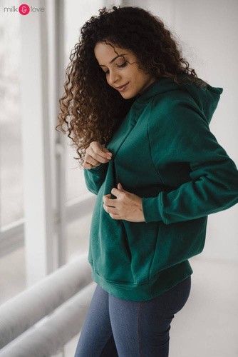Bluza do karmienia Motherhood Milk&Love oversize butelkowa zieleń