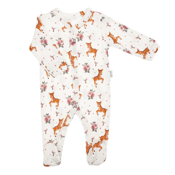 Nicol Lala 216031 – pajacyk niemowlęcy bawełniany, wzór w sarenki