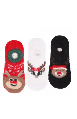 Baleriny damskie Moraj CDC 350-004 ABS – świąteczne, ciepłe, antypoślizgowe