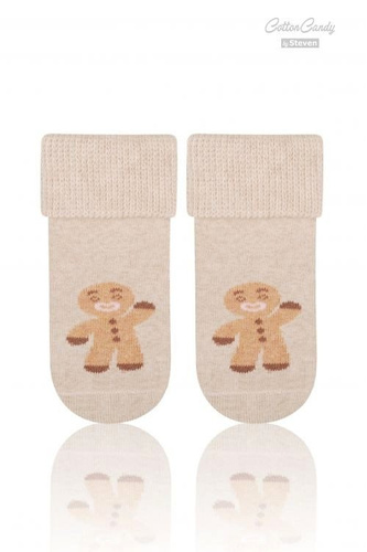 Art.156 Skarpety dziecięce  Świąteczne Frotte  Steven szary jasny melanż/renifer  002