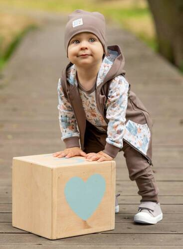 Kamizelka z bawełny organicznej Skarby Jesieni Nini brązowy