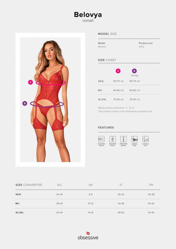 Gorset Belovya Obsessive czerwony