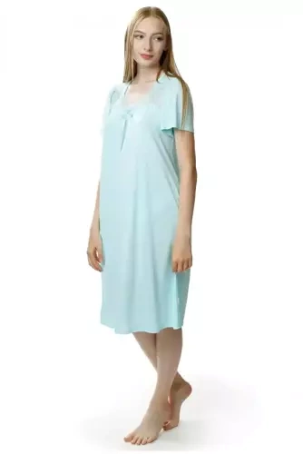 1693 Berenika halka koszula nocna damska Mewa miętowy
