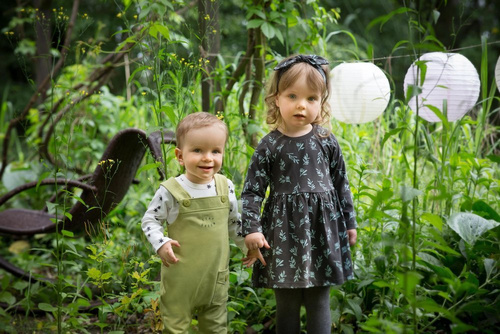 Sukienka niemowlęca "Stay Green" PINOKIO - grafit druk