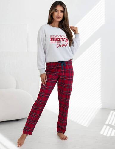 Piżama damska Gween Sensis Flanela - szary