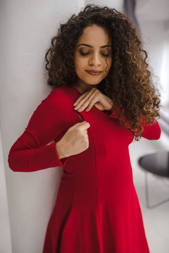 Sukienka do karmienia Mama Milk&Love karminowa czerwień