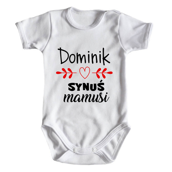 "Synuś mamusi z imieniem" body długi rękaw Moocha biały