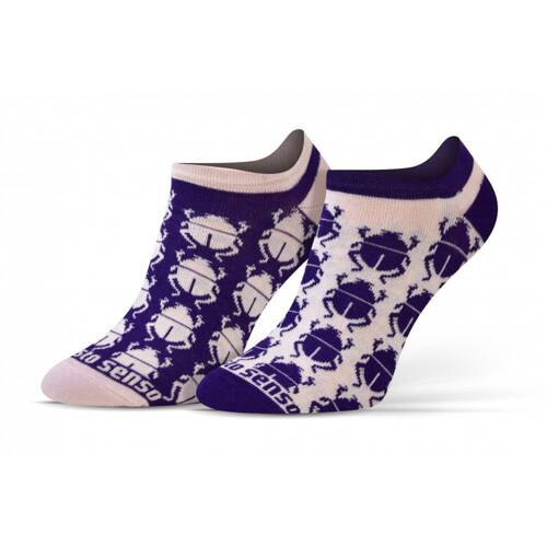 Żuki Chrabąszcze Skarpety stopki finest cotton dwie różne Sesto Senso fioletowy