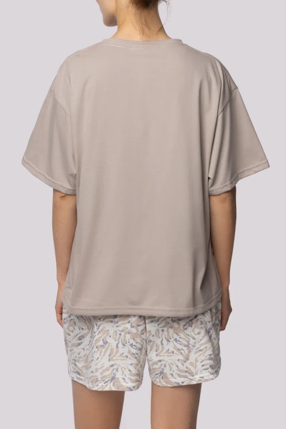 Piżama damska Joy shortsleeve Mona palm beige