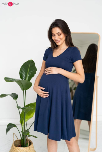 Sukienka ciążowa i do karmienia Mommy Chic Milk&Love granatowy
