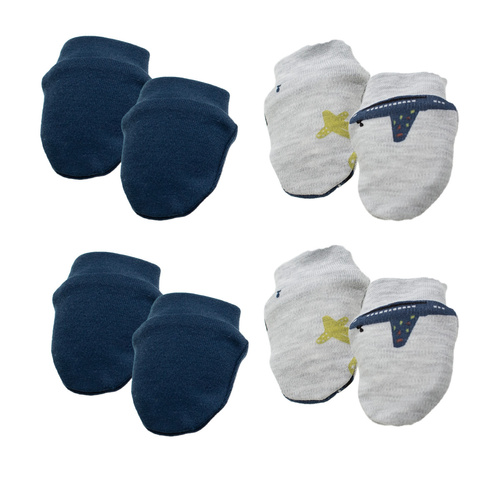 Rękawiczki niemowlęce Nicol Willy 219083 – 4 sztuki, bawełniane, antyzadrapaniowe