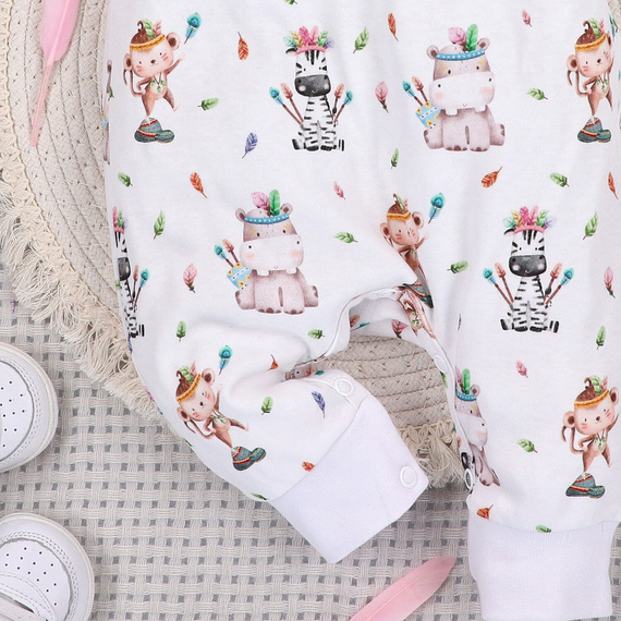 Śpiochy niemowlęce Happy Animals Nini – bawełna organiczna, hipoalergiczne napy, ekologiczne, polska produkcja