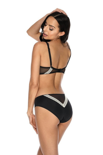 Figi damskie F-3339/5 Tess Mat-czarny-mleko