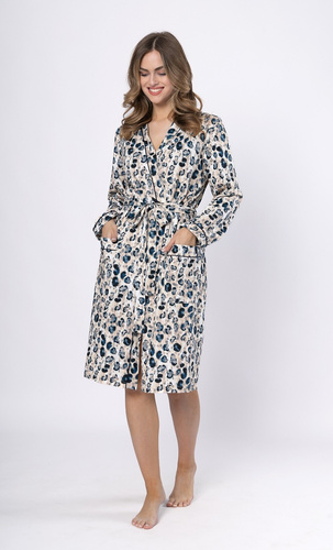 Leveza Wirginia 1676 – szlafrok damski bawełniany z długim rękawem