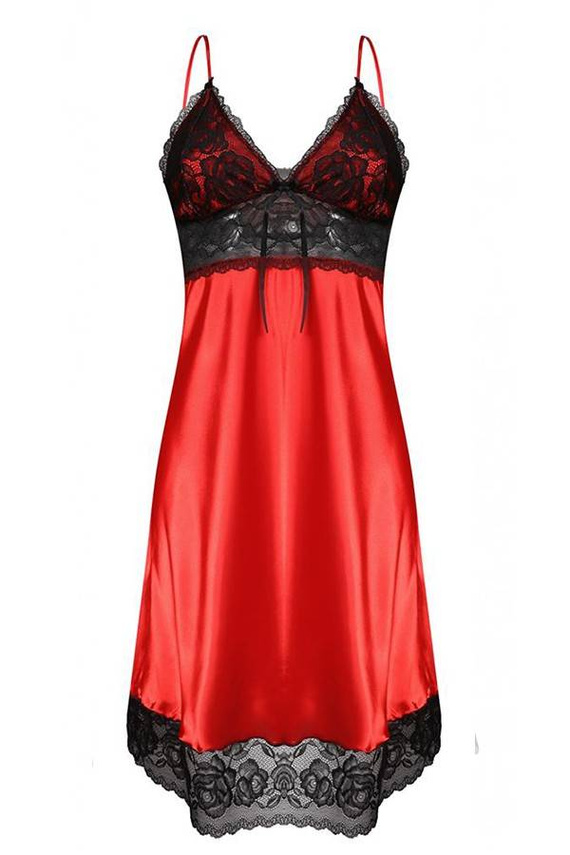 Agatha Halka satynowa koszulka damska DKaren - czerwona