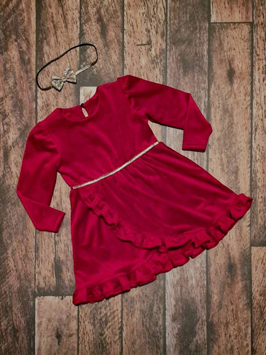 Sukienka welurowa Star Bambarillo czerwony